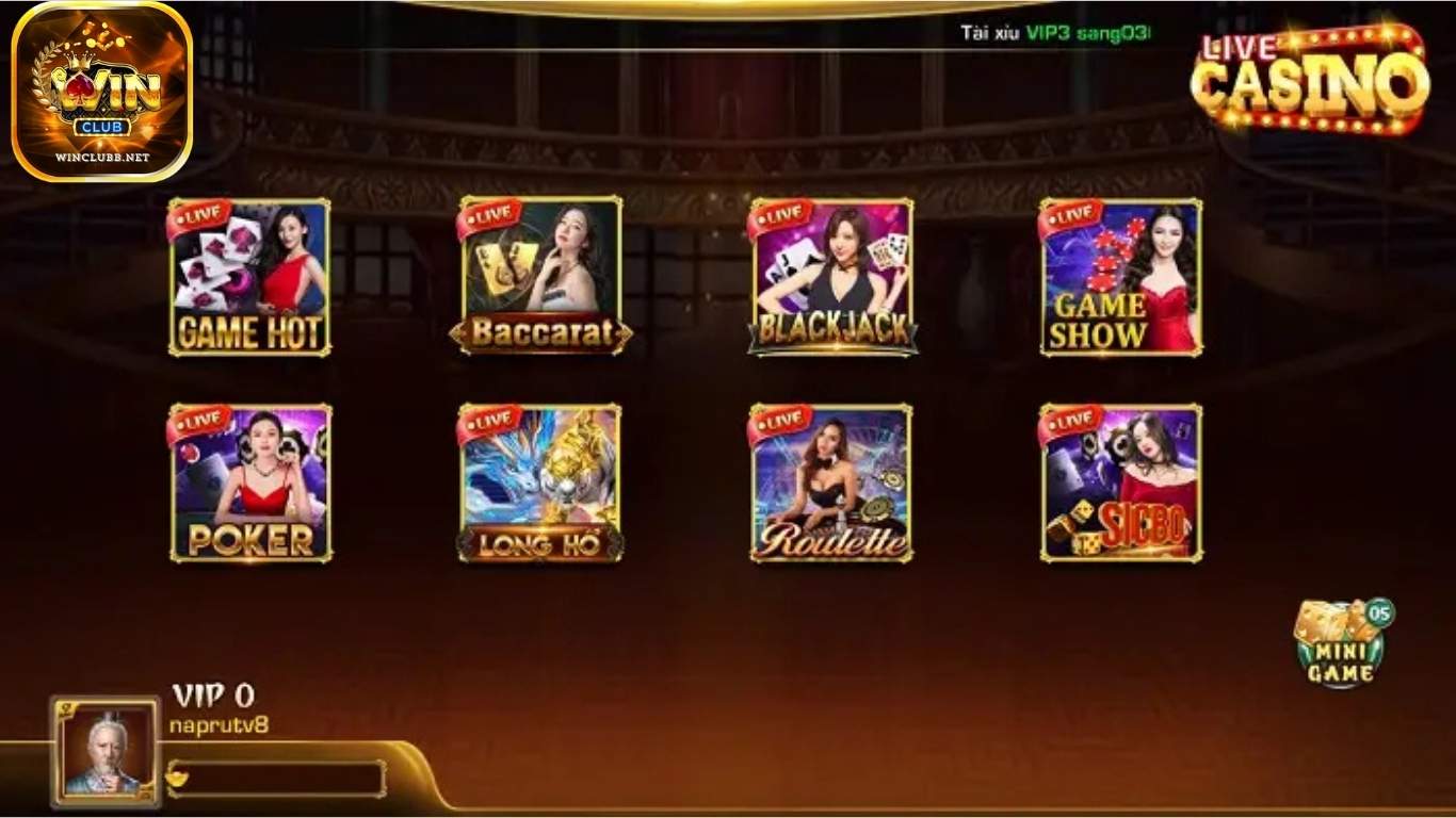 Những tựa game hot nhất chỉ có tại live casino Winclub